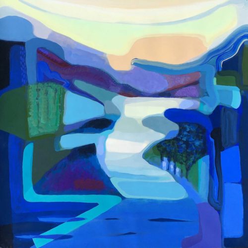 Sandy Litchfield, "Marion River", 2020, Gouache on Paper, 22 x 22 inches, Courtesy of the artist.