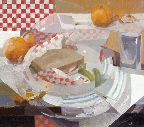 Zoey Frank, "Sandwich #2", 2018, oil on panel, 14 x 16 in. Courtesy of the Artist.