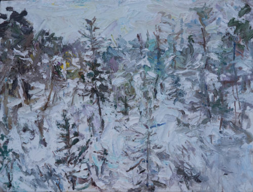 Ulrich Gleiter, "Winter in Lapland", 2019, Oil on Canvas, 23" x 31", Courtesy of Gallery Helle Coppi