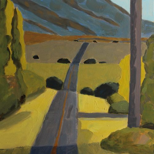 Loraine Stephanson,"Daly Road, Cawston", 2017, Oil on Archival Panel, 6" x 6", Courtesy of the Artist