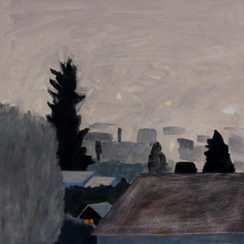 Loraine Stephanson, "Nightfall", 2018, Oil on Archival Panel, 8"x 8", Courtesy of the Artist